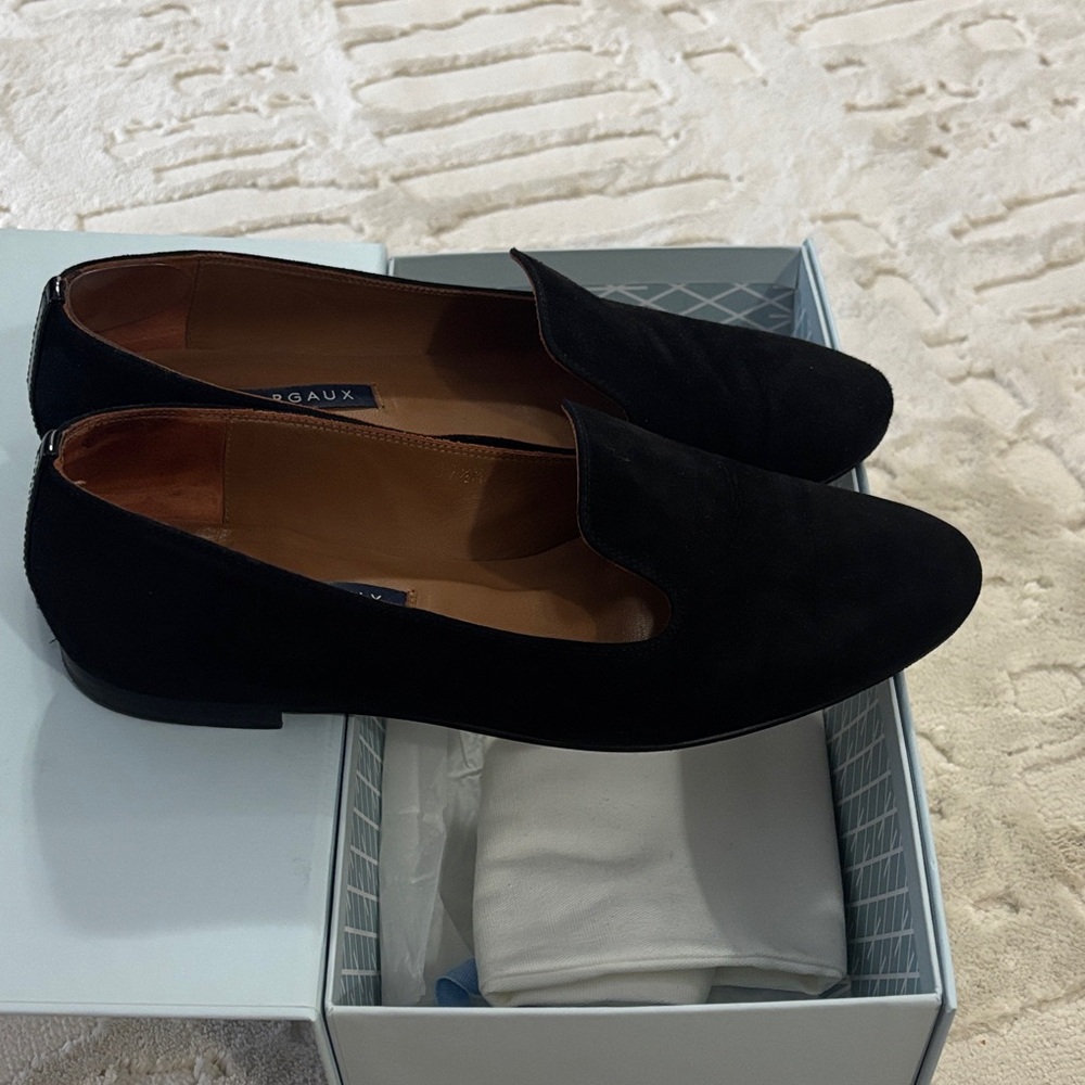 Margaux Black Suede Loafers
